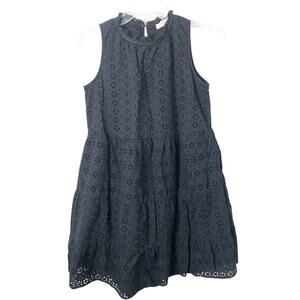 Ann Taylor Loft Women's Sleeveless Black Eyelet High Neck Back Keyhole Dress SP